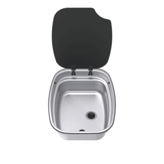 thetford argent bowl 360 X 470 stainles steel  lid/matt   A0001821