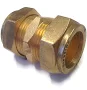 1/2" Straight through connector, compression fitting including olives