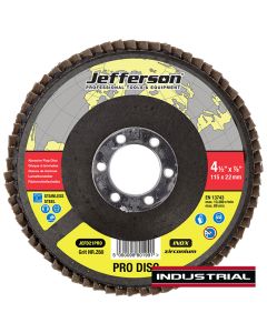 jeffrson 4.5" abrasive flap disc P60 zircon 22mm bore ( PER DISC ) JEFD21PRO