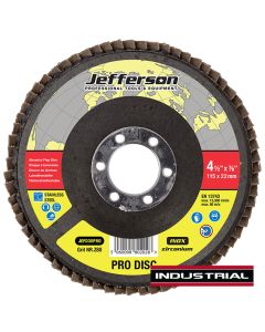 jefferson 4.5" abrasive flap disc P80 zircon 22mm bore ( PER DISC ) JEFD30PRO
