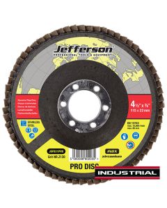 jefferson 4.5" abrasive flap disc PL20 zircon 22mm bore (PER DISC) JEFD31PRO