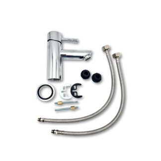 Essence round basin tap mono inc 2 x 12mm 1/2" adapters   CLEAR300